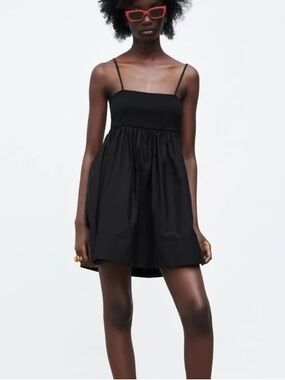 Zara Babydoll Cotton Mini Dress
